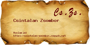 Csintalan Zsombor névjegykártya